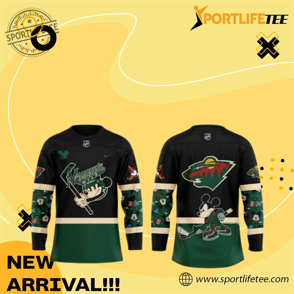Minnesota Wild Mickey And Friends Hockey Jersey