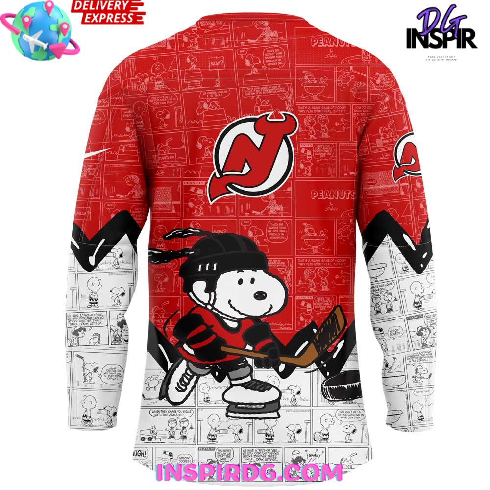 New Jersey Devils Anniversary Of Peanuts Limited Edition Hockey Jersey