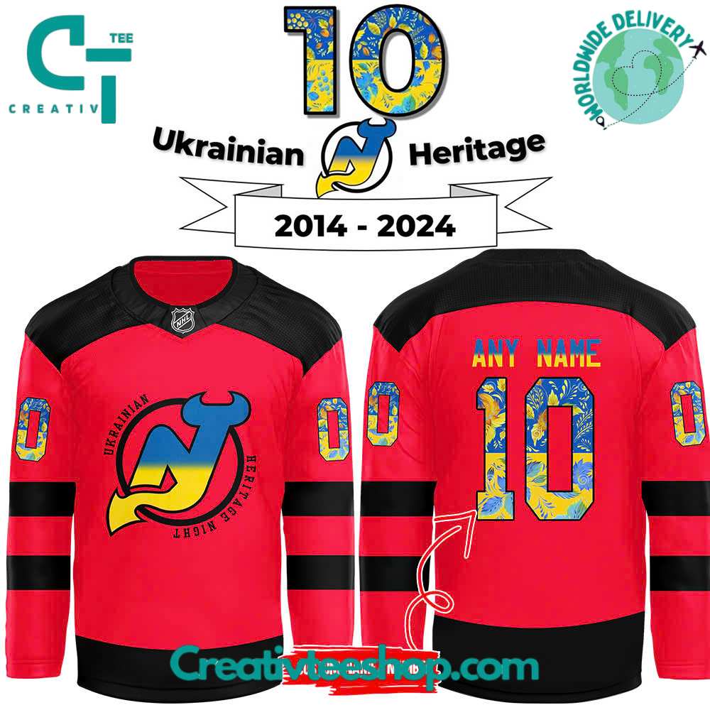 New Jersey Devils X Ukrainian Heritage Day 2024 Hockey Jersey
